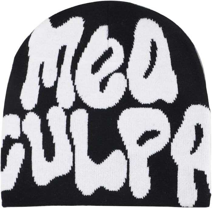 Unisex Y2K Beanie Knit Hat Graphic Letter Bonnet Y2ks Accessories